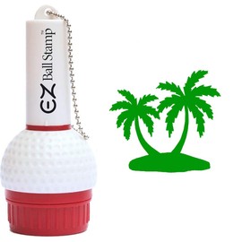 EZ BALL STAMP Golf Ball Stamp/Stamper - Ultra Quick Drying, Smear Free Ink Marker to Personalize Your Ball (Green Palm Trees)