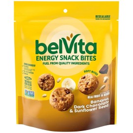 "Brand": "belVita" belVita Energy Snack Bites, Banana, Dark Chocolate and Sunflower Seed, 5 oz Bag