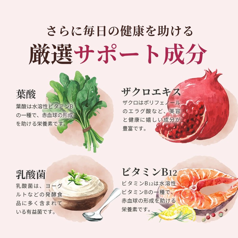 Vitanad+ 鉄分サプリ 21mg 葉酸配合 240日分 国産