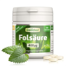 Folic Acid, 400 mcg, Vegan Hochdosiert Tablets – For Blood Education and Pregnancy For Cell Growth and Recovery, 1x A Child. No Artificial Additives. GM Free., , ,
