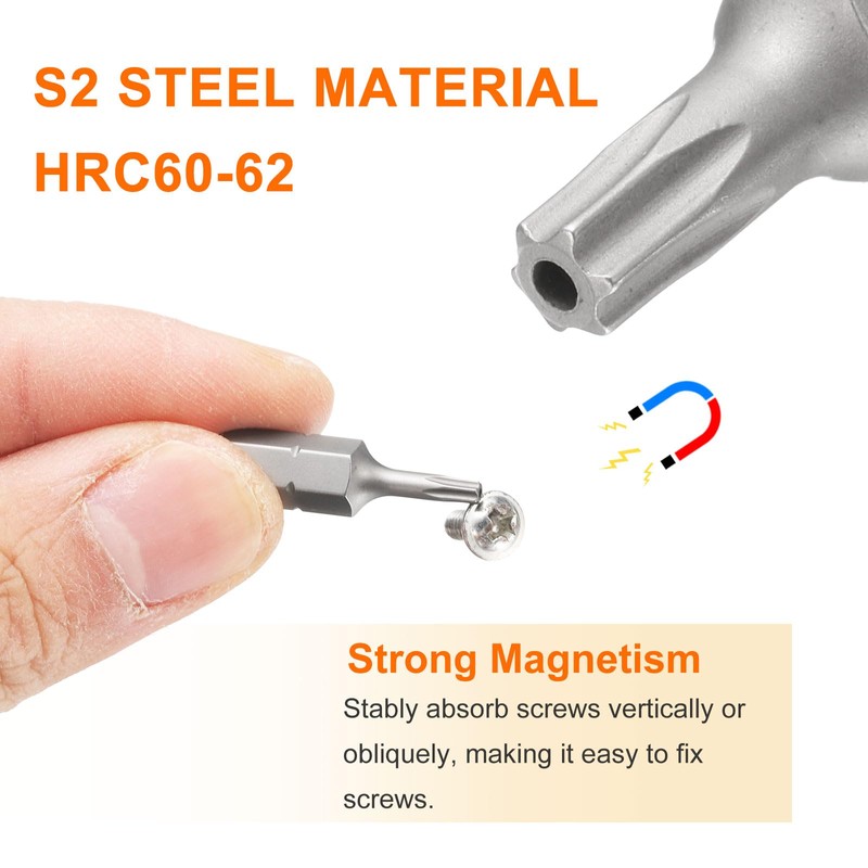 HARFINGTON 2pcs T20H Torx Screwdriver Bit 1/4" Hex Shank 25mm/1"