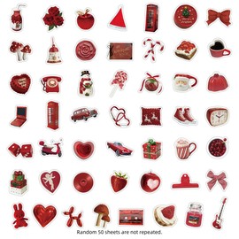 50Pcs Christmas Stickers Aesthetic Stickers Vintage Cartoon Decals Stickers for Water Bottle Funny Waterproof Stickers for Teens Adults Vinyl Stickers for Laptop Skateboard Party Supplies