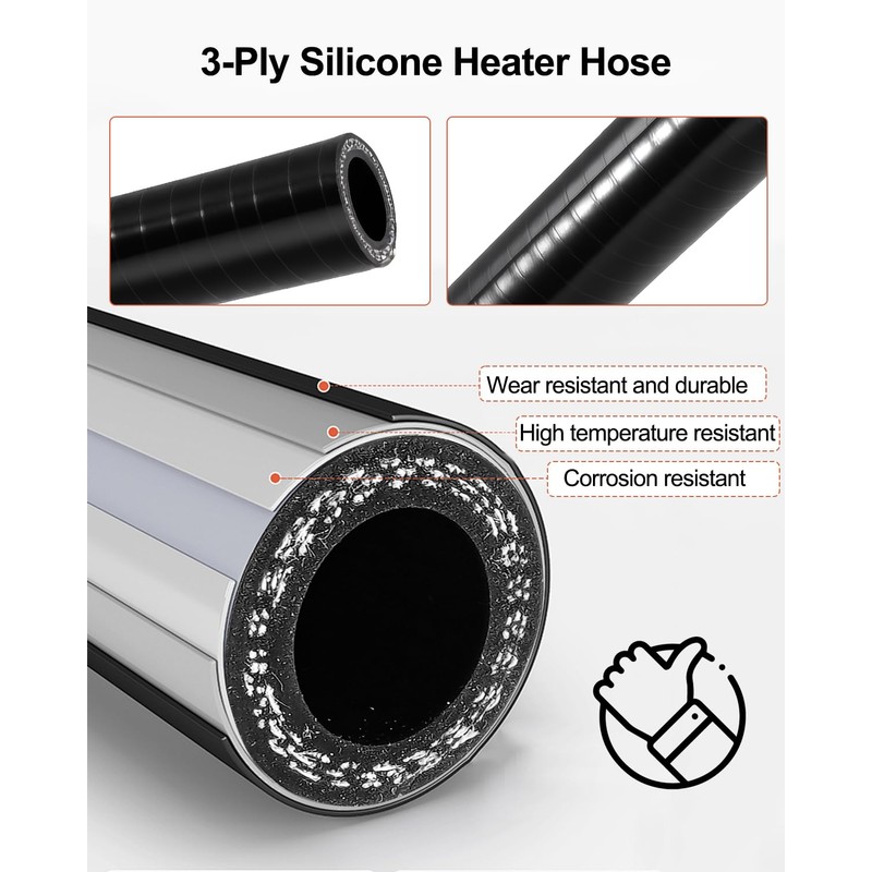5/8 Inch Car Engine Heater Hose, 3 Layers Coolant Turbo