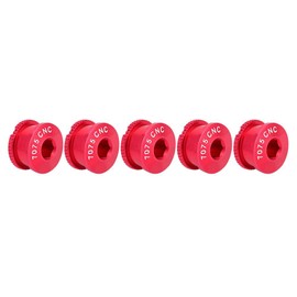 Bike Crank Bolts, Crankset Screws Aluminum Alloy Bicycles Chain Wheel Screws Bolts Nut Parts for Single Dental Plate(Red)