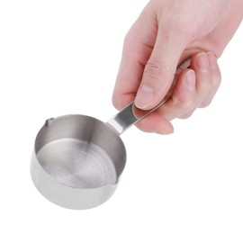 Stainless Steel Measuring Cup, 15.6cm/6.1in Measuring Spoons for Baking Dual Pour Mouth Measuring Jugs Measuring Spoons with Scales and Storage Rings(1/3)