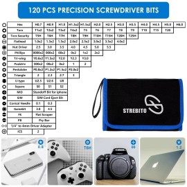 STREBITO Electronics Precision Screwdriver Sets 142-Piece with 120 Bits Magne...
