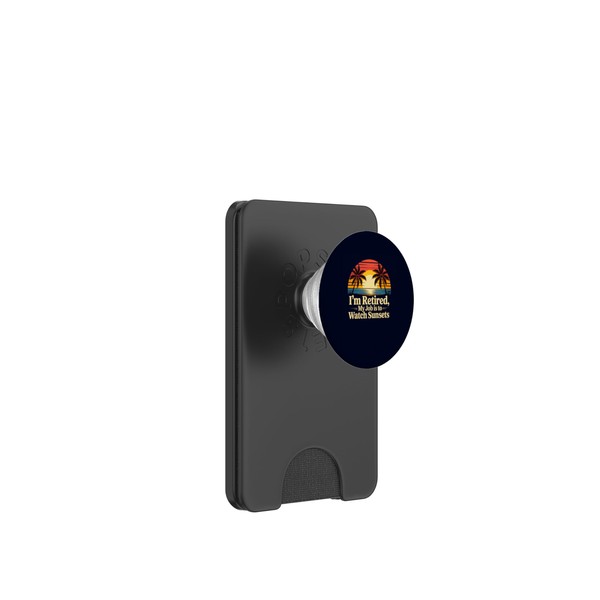 Retired Sunset Watching Palm Tree Paradise Funny Retirement PopSockets PopWallet