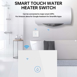 Acmerota Immersion Heater Timer Switch 40A Smart WiFi Water Heater Switch 8000W Smart Touch Boiler Manual 4-Gear Timer 30/60/90/120Min Compatible with Alexa Google Home & SmartLife APP (White)