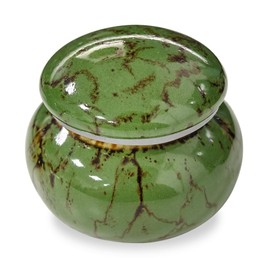 GOIYZTTR Small Urn Mini Ceramic Urn - 5 cm Handmade Urn Exquisite Small Memorial Urn for Keepsake for Safe Storage of Ashes (Green Forest)