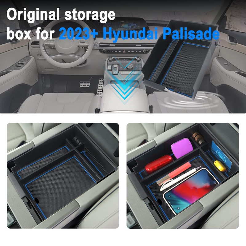 SHAOHAO For 2024 2025 Hyundai Palisade Center Console Organizer Tray