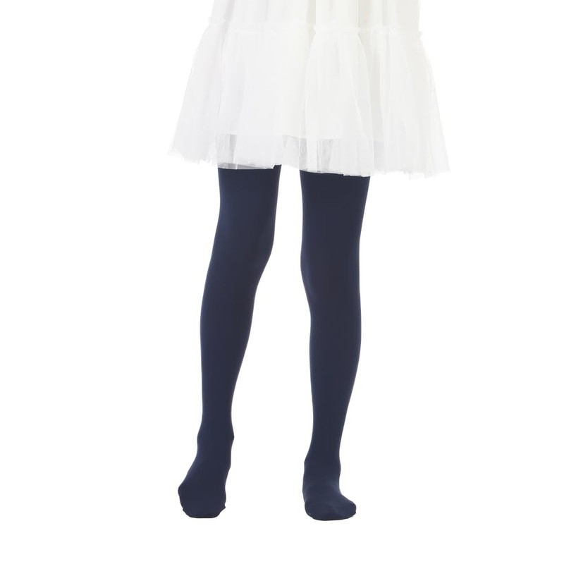 Paralinda Girls Semi-Opaque Tights 50 Den (6-8, Navy Blue)
