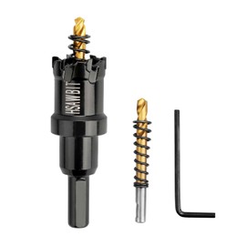 HSAWBIT 33 mm drill metal, TCT carbide drill bit, black, for holes in stainless steel, iron, wood, plastic