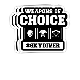 goldbabytee Skydiving Skydiver Choice Skydive Parachuting Gift- 4x3 Vinyl Stickers, Laptop Decal, Water Bottle Sticker (Set of 3)