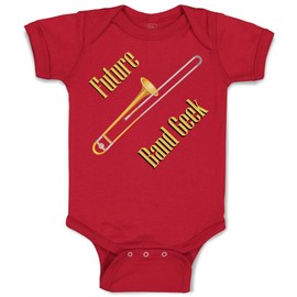 Cute Rascals Baby Bodysuit Future Band Geek Trombone Boy & Girl Baby Clothes Funny Cotton Garnet Design Only 6 Months