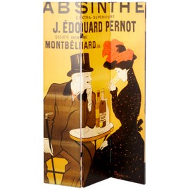 Oriental Furniture 6 ft. Tall Double Sided Absinthe Canvas Room Divider