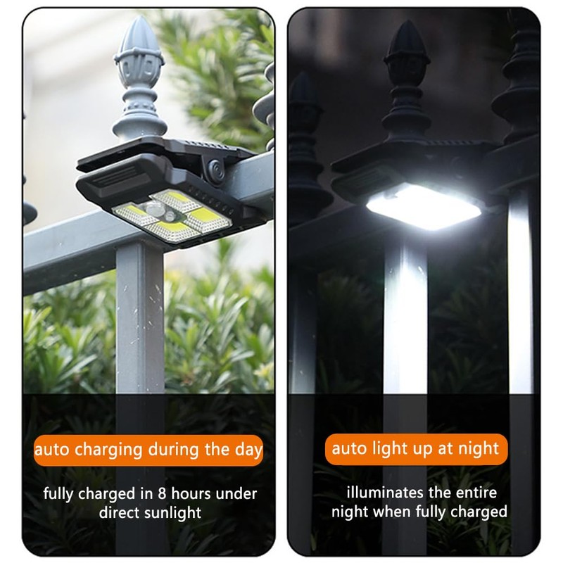 AHXHWKA Solar Clip Lights, 3 Modes Motion Sensor Solar Outdoor