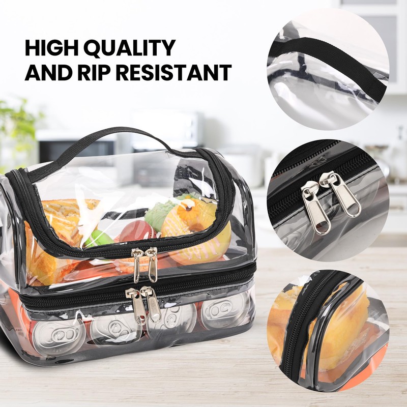 BORMELUN Clear Lunch Bag for work Transparent See Through Lunch