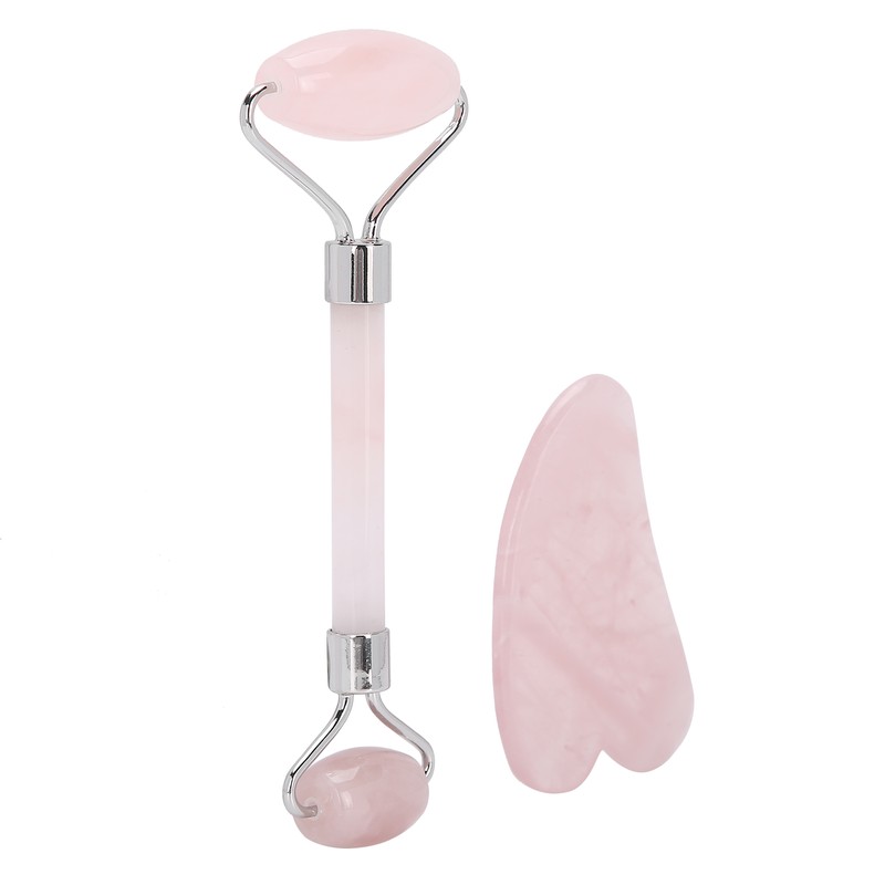Rose Quartz Face Roller Massager Facial Lifting Tightening Roller Gua