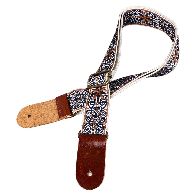 Embroidered Ukulele Strap Ethnic Style Adjustable Length Nylon Leather Comfortable