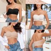 WOWENY Women's Strapless Bra Non-Slip Silicone Wireless Bandeau Bras with