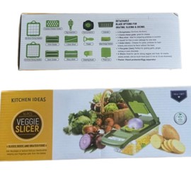 Veggie slicer 16 pieces vegetable slicer, veggie chopper, food chopper, onion cutter, hand operated multi functional, 16-Piece Multifunctional Veggie Slicer Set- (GREEN) new