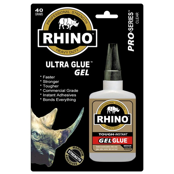 Rhino Glue Gel, Heavy Duty 40 Gram Clear