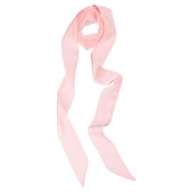 PATIKIL Stylish Ribbon Scarf, Solid Color Skinny Scarf Pure Long Neckerchief Silk Necktie Belts Sash Hair Scarves Headband Ribbon Tie for Women, Light Pink