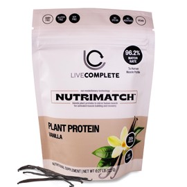 LiveComplete NutriMatch™ Plant Protein Powder – Vanilla | 4 Servings - 20g | Vegan, 100% Plant-Based, Complete Protein with 96% Match Rate™