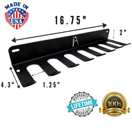 IRON AMERICAN XL Series Baseball Bat Storage Rack, Baseball Bat Wall Mount, 16.75 x 4.3 x 2 Inches, Holds 7-14 Bats, Hardware Included