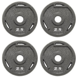 BalanceFrom Cast Iron Plate Weight Plate for Strength Training and Weightlifting, Standard, 2.5-Pound, Set of 4