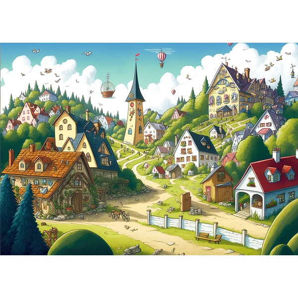 CAMO, Comic Cities Jigsaw Puzzle 1000 Pieces for Adults and Family, Dust Free, Sturdy Puzzle Piece