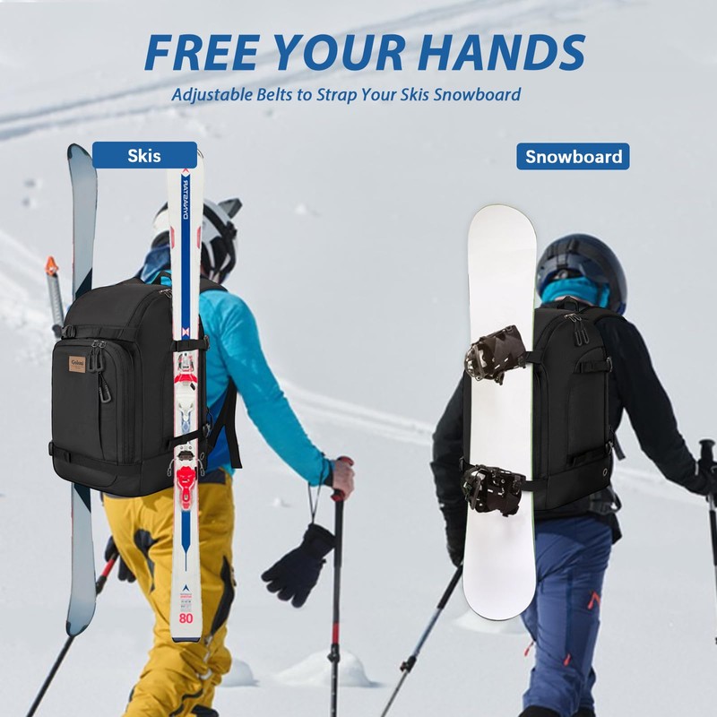 50L Ski Backpack - Water-resistant Ski Boot Bag for Men