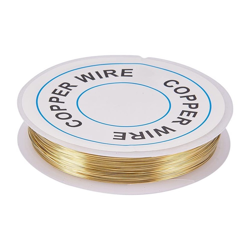 PandaHall Accessory Wire, Wire Diameter 0.01 inch (0.3 mm), Copper