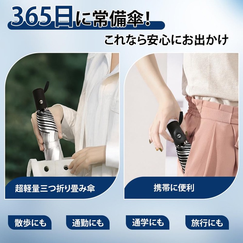 Folding Umbrella, One-Touch Automatic Opening/Closing (Large Size, Double Strand Ribs),
