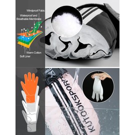 KUTOOK Ski Gloves Women Men Snowboarding Snow Waterproof Windproof Warm Winter Adult Wrist Outdoor Pink L