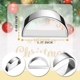 DIODUODA Metal Napkin Rings Set，Semicircle Napkin Holders Rings Elegant Napkin Buckles Holiday Napkin Rings for Dinner Table Decor Valentine's Day Easter Wedding Party Decorations (Silver)