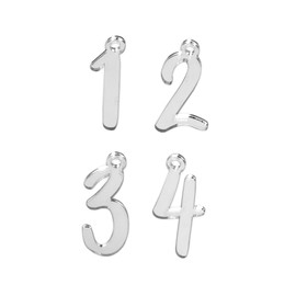 Adventskranz Zahlen Anhänger 1-4 für Kerzen Adventszahlen verspielt (silber)