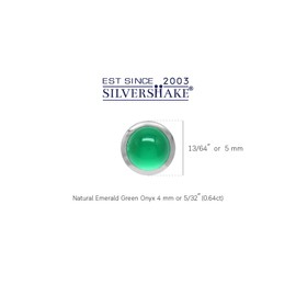 Silvershake Petite 4mm Round Emerald Green Onyx 925 Sterling Silver Stud Earrings Good for Second or Third Hole