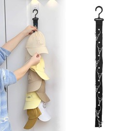 Hat Hanger, Hat Stand, 360° Rotation, 8 Clips, Stickers, Hat Hanging, Wall Hanging, Space Saving, Hat, Storage, Hanging Storage, Clothes Organizer, Unisex, Black