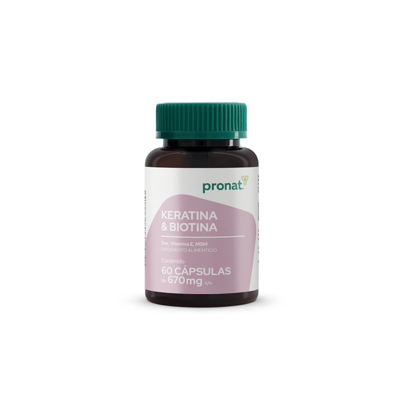 PRONAT | Keratina & Biotina 60 Cápsulas | Suplemento Alimenticio