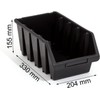 1 x Ergo XL Black Sorting Boxes Stacking Boxes 204