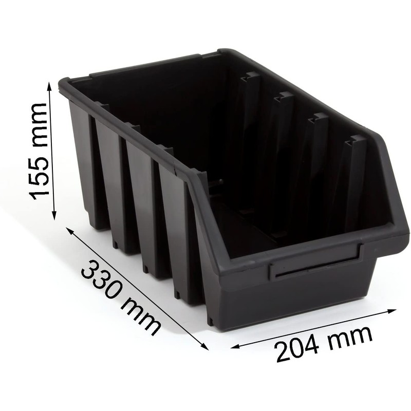 1 x Ergo XL Black Sorting Boxes Stacking Boxes 204