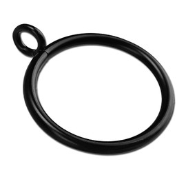40 PCS Black Curtain Rings with Eyelet for Pinch Pleat Curtains Panels, Fits Up to 1.2 Inch Curtain Rod (Black Drapery Rings)