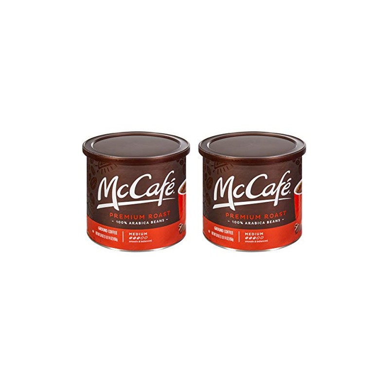 McCafé Premium Medium Roast Ground Coffee (30 oz Canisters, Pack