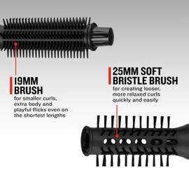 Remington Blow Dry & Style Air Styler - For Shorter Hair (2 Attachments, 19mm Brush, 25mm Soft Bristle Brush, 2 Heat Settings, 2 Speed Settings, Swivel Cord, 400W) AS7100