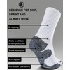 SITOISBE Cushioned Compression Unisex Mid-crew Socks 4-Pack, X-Large, Gray White