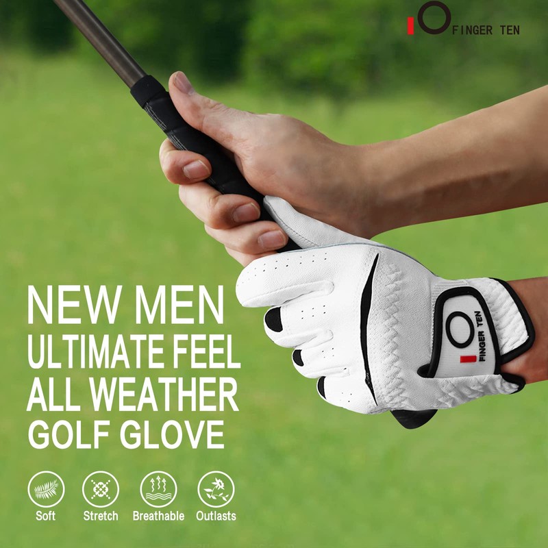 FINGER TEN Golf Gloves Men Left Right Hand Handed Golfer