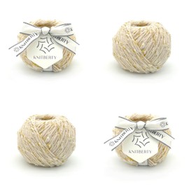 Knitberty Starry Fancy Premium Soft Sparkle Superfine Merino Wool Yak Polyester Blend 4 Ply DK Yarn for Knitting Crochet Multicolor 200G (Beige Sky, 200G)