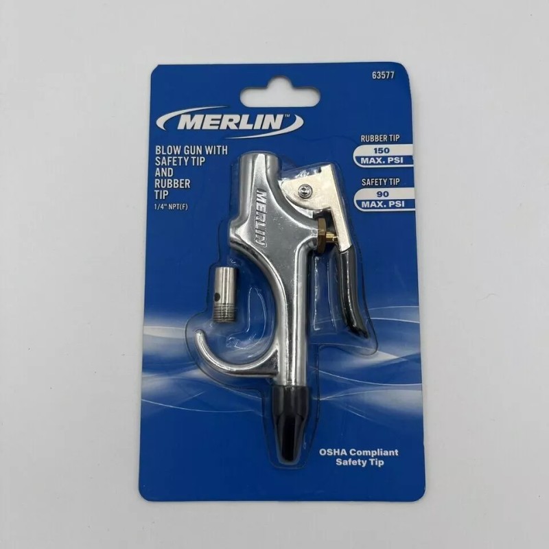 Merlin Air Blow Gun Duster Blower Compressor Nozzle 90 PSI