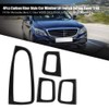 KIMISS 4 Pieces Car ABS Carbon Window Switch Button Cover